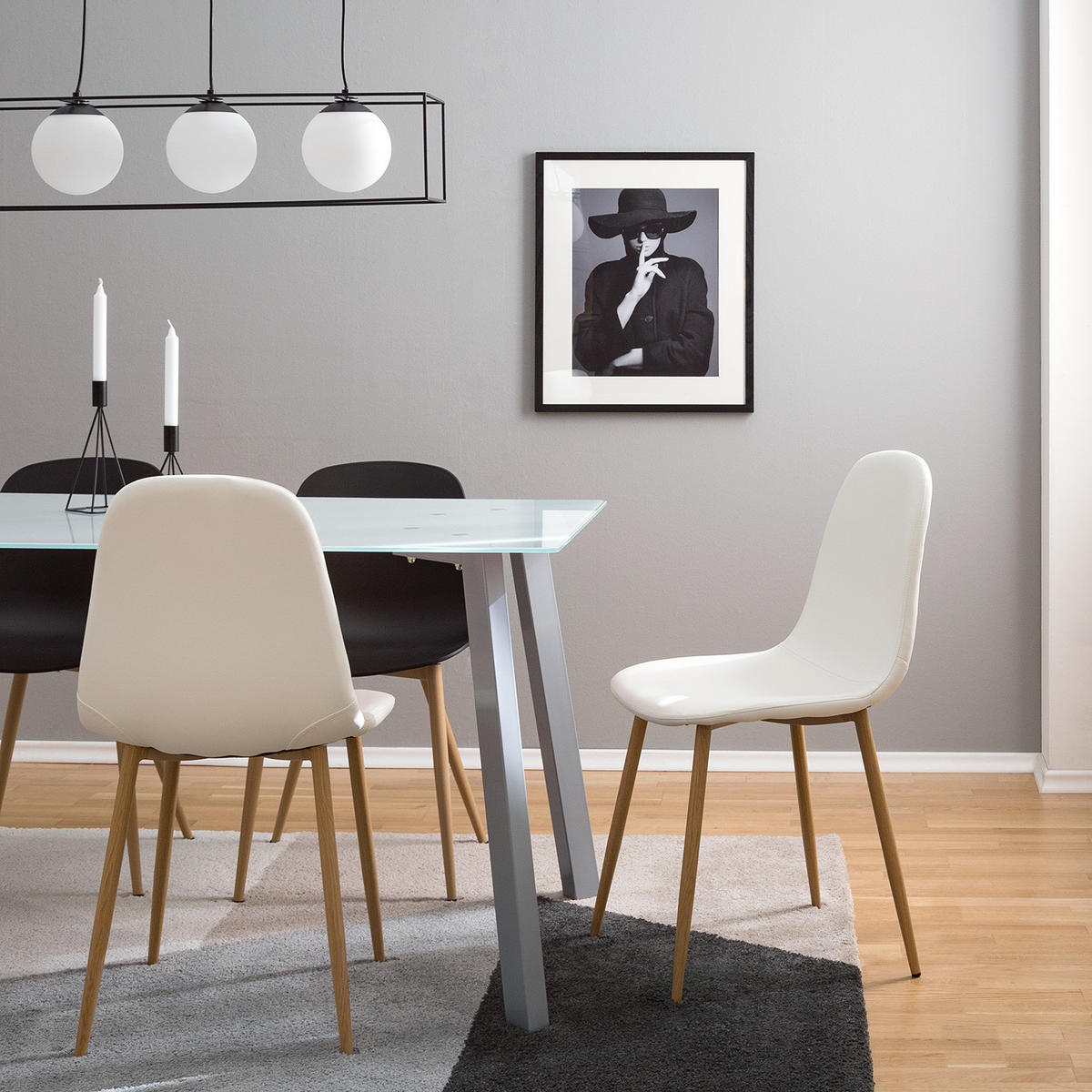 POLSTERSTUHL - Weiß, Kunststoff/Metall (44/87/52cm) - home24