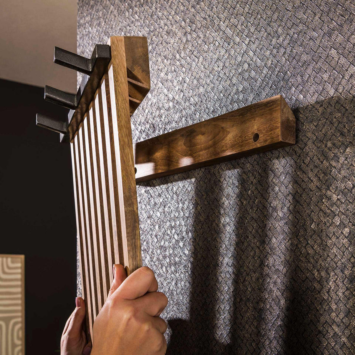 WANDGARDEROBE Tweak Beige 10/38/100 cm - Beige, Holz (38/100/10cm) - Hoyz Collection