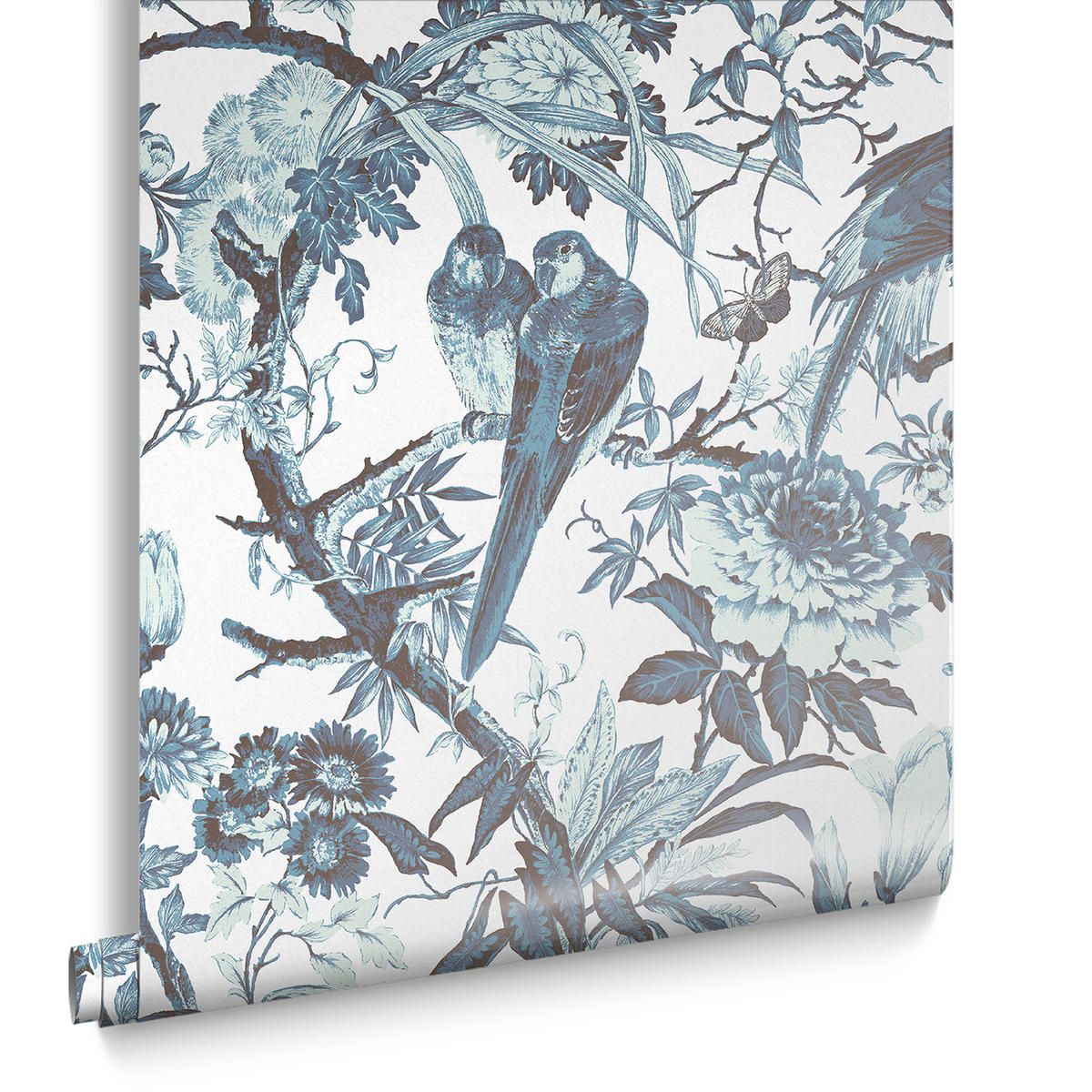 VLIESTAPETE Perrow Ink - Blau, Papier/Kunststoff (52/1000cm) - Graham & Brown