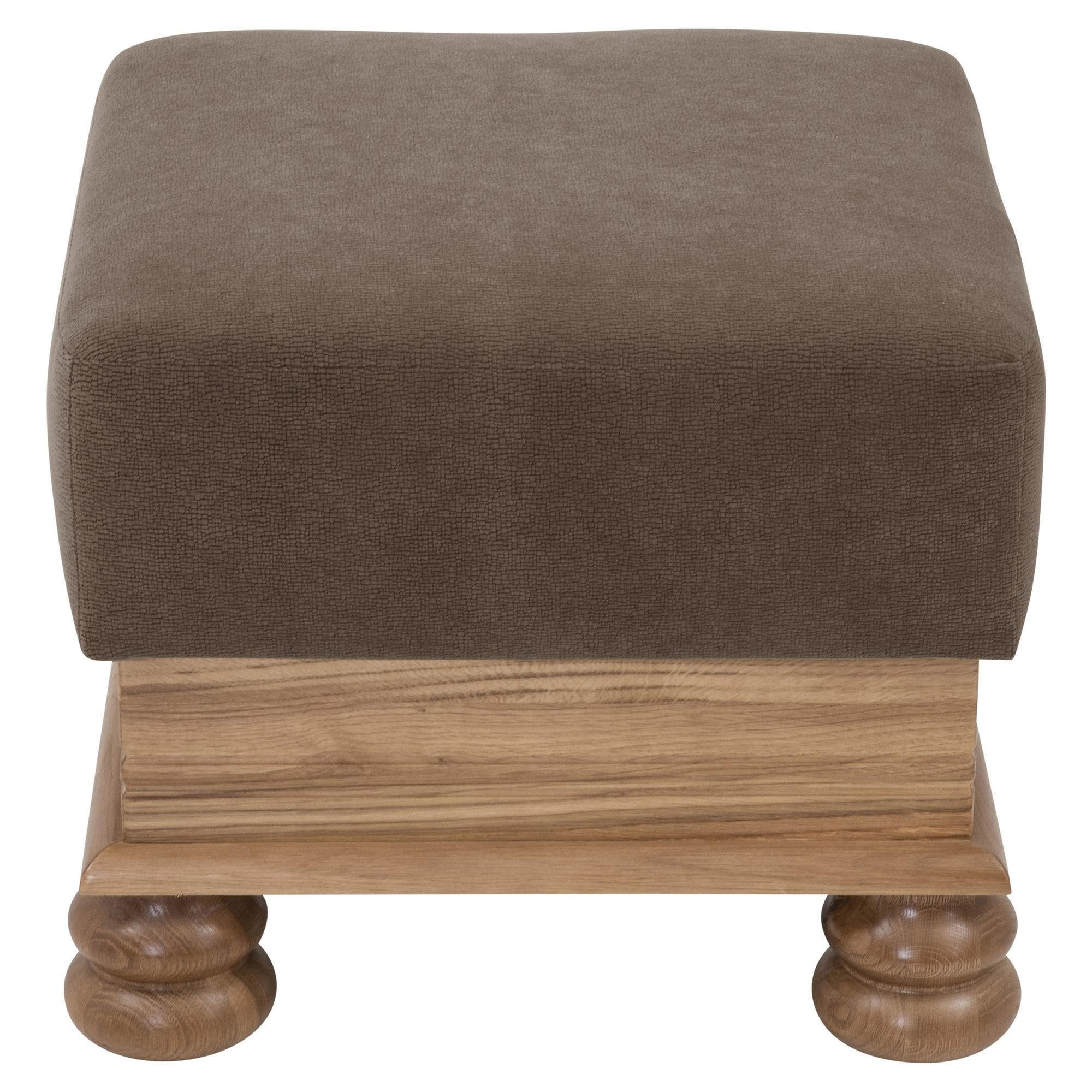 HOCKER Katlin Bezug Flockstoff Eiche rustikal P43 / braun - Braun, Kunststoff (53/45/53cm) - 58aufmkessel