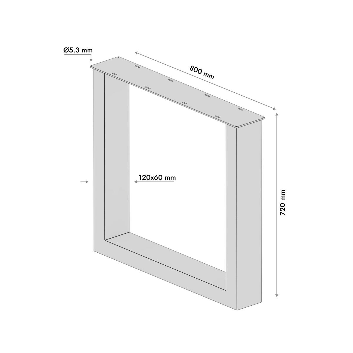 TISCHBEINE Eta Lite Extreme 2er-Set Schwarz 72cm - Schwarz, Metall (80/72/10cm) - Metalo Pro