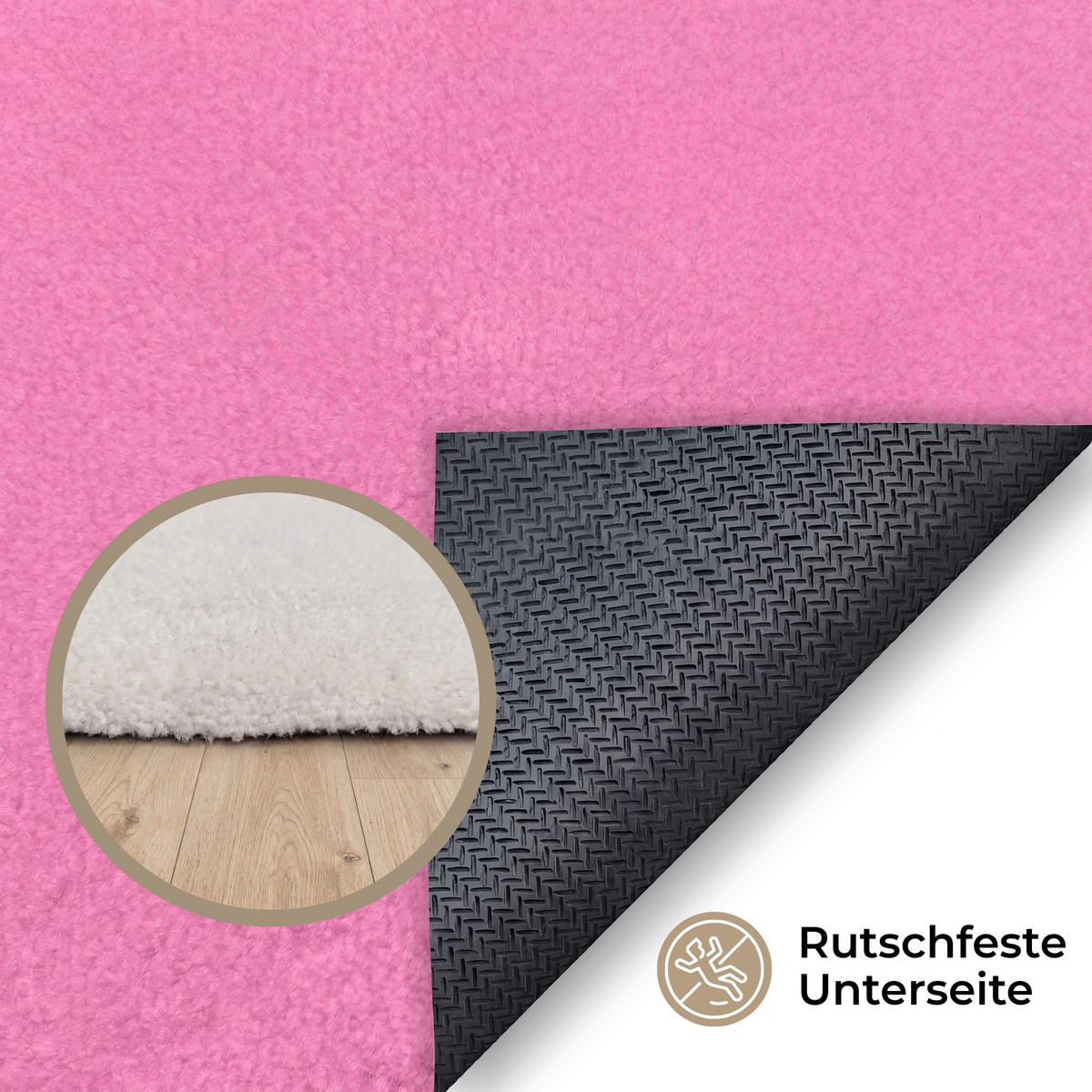 TEPPICH - Smiley - Blume - Rosa - 150x230 cm - Pink, Kunststoff/Textil (150/0.4cm) - OnlyWow