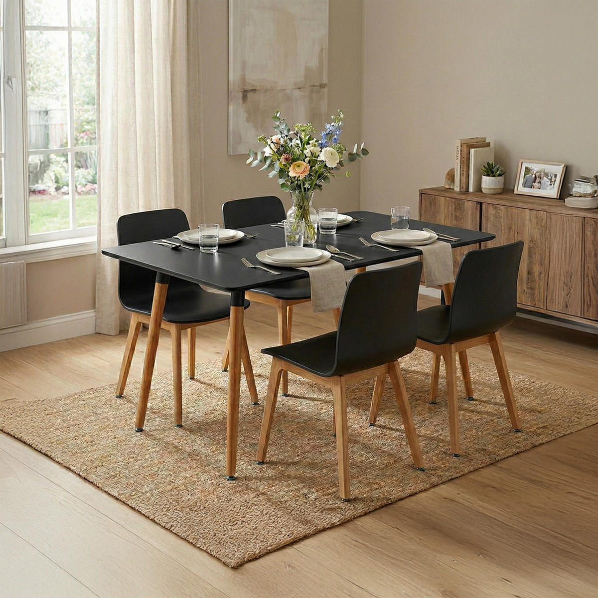 JÍDELNÍSTŮL - různobarevná, kov/dřevo (70/110/75cm) - Relaxdays