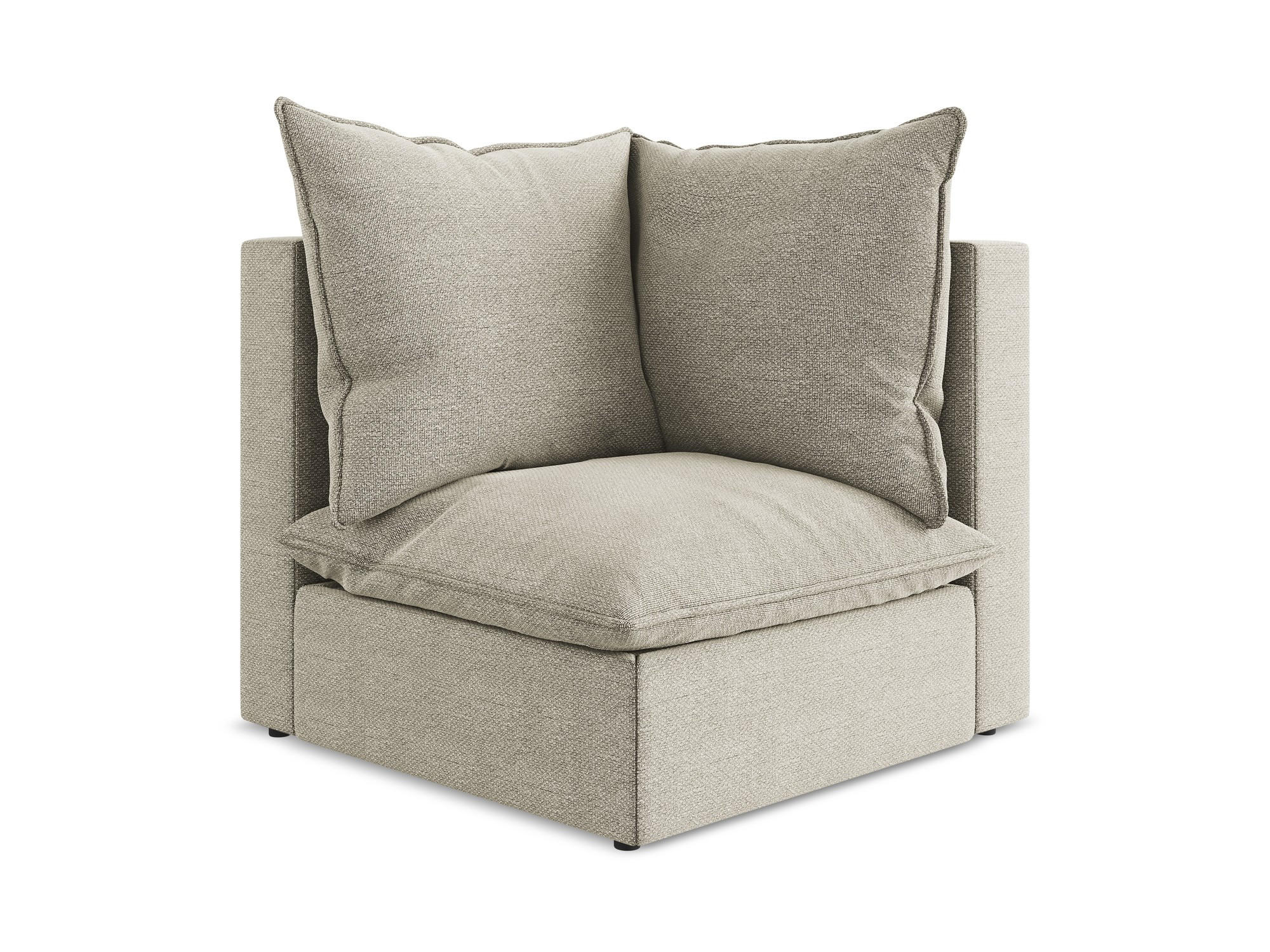 SOFAELEMENT Bouclé Stoff Grau - Taupe/Schwarz, Holzwerkstoff/Kunststoff (90/77/90cm) - Makamii