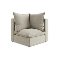 SOFAELEMENT Bouclé Stoff Grau - Taupe/Schwarz, Holzwerkstoff/Kunststoff (90/77/90cm) - Makamii