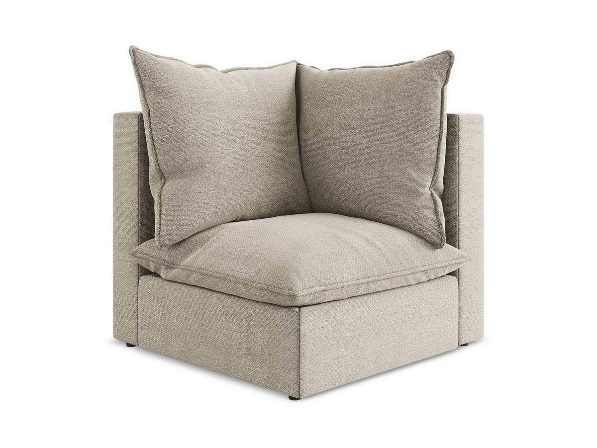 SOFAELEMENT Bouclé Stoff Grau - Taupe/Schwarz, Holzwerkstoff/Kunststoff (90/77/90cm) - Makamii