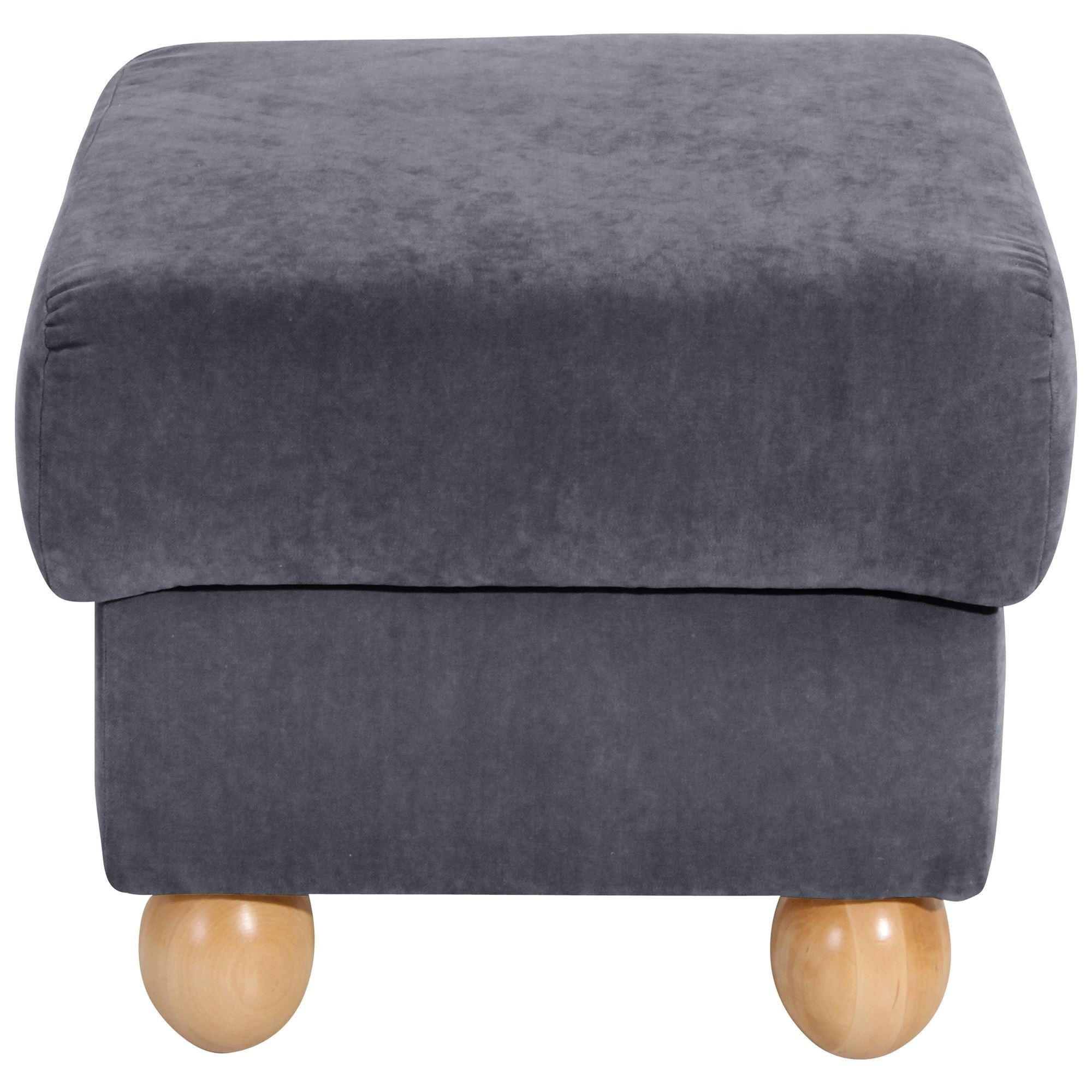HOCKER Kasha Bezug Veloursstoff Buche natur / anthrazit - Anthrazit/Buchefarben, Kunststoff (54/48/54cm) - 58aufmkessel