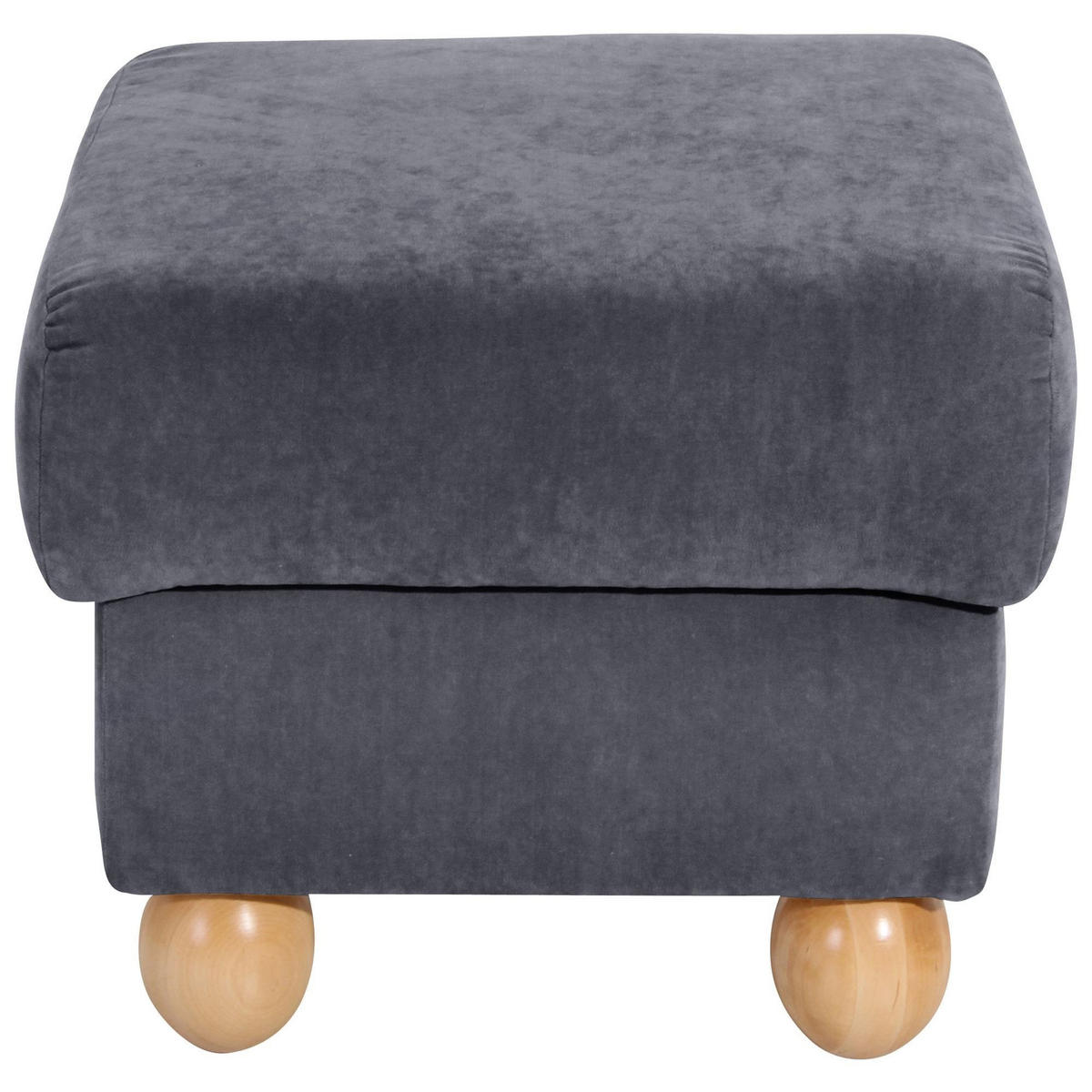 HOCKER Kasha Bezug Veloursstoff Buche natur / anthrazit - Anthrazit/Buchefarben, Kunststoff (54/48/54cm) - 58aufmkessel