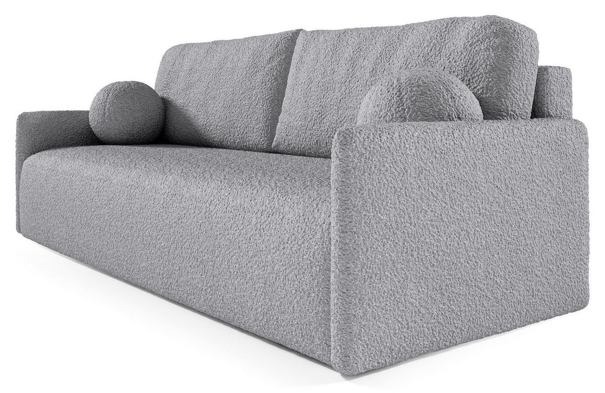 SOFA Glove Grau mit Bouclé-Bezug - Grau, Kunststoff/Textil (206/95/87cm) - Selsey