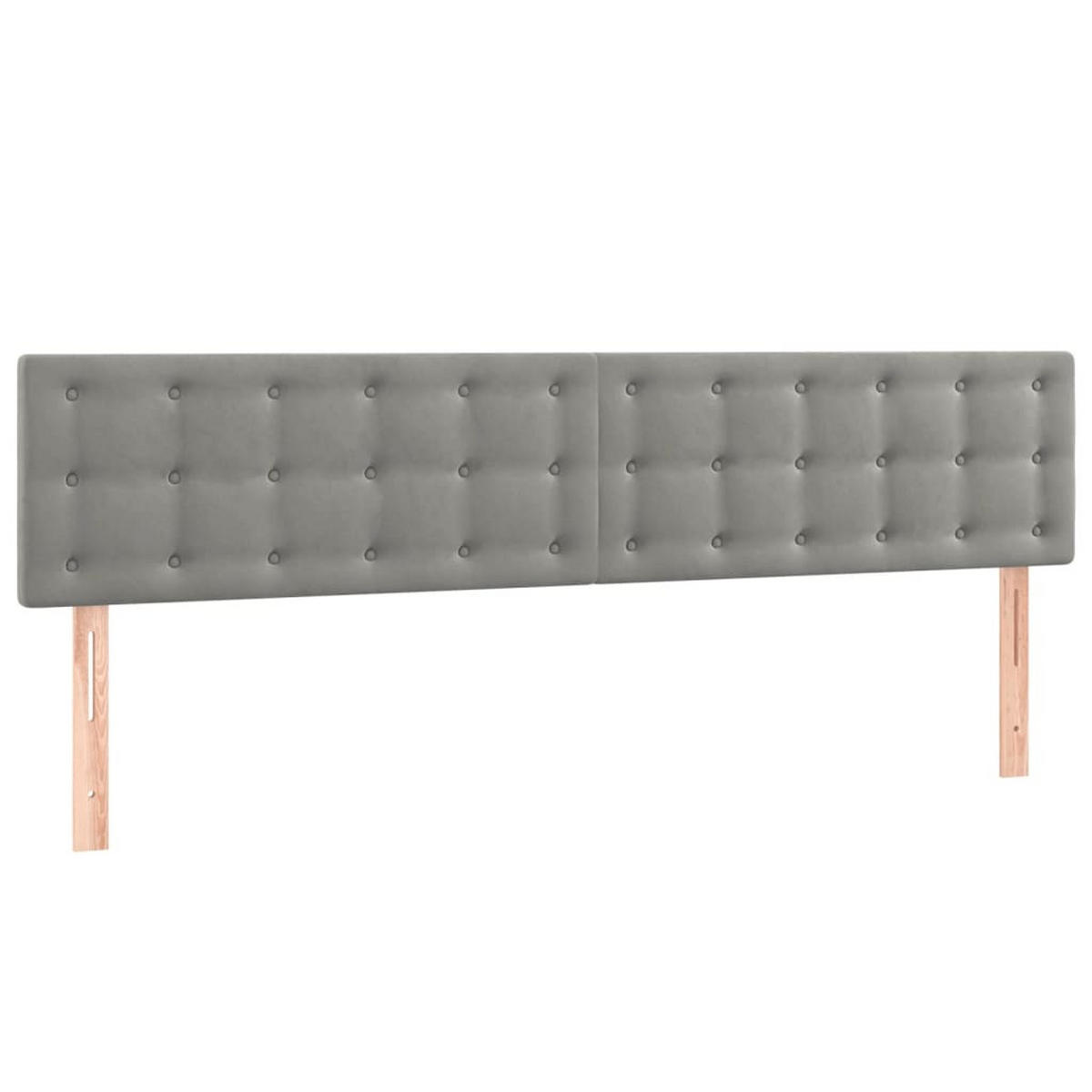 BOXSPRINGBETT mit Matratze und LED, 78/88 cm Kopfteil, 160/200 cm aus Samt, Hellgrau - Hellgrau, Textil - vidaXL