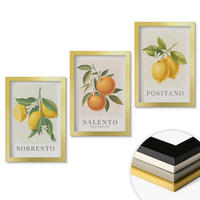 WANDBILDER 3er Set - 20x30 cm Goldrahmen - Amalfi-Zitronen und -Orangen - Goldfarben, Kunststoff (20/30cm) - ArtPrintCave