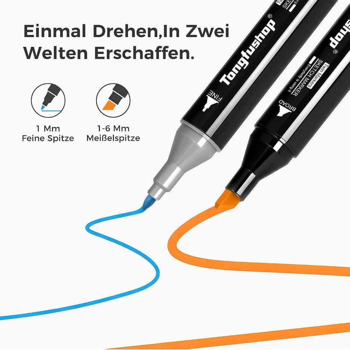 ALKOHOL Marker Set 80-teiliges Set mit Chisel & Feinspitze - Multicolor, Kunststoff (15/9/16cm)