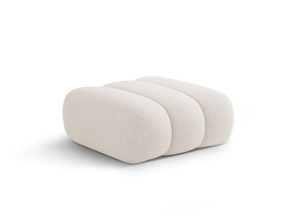 POUF Koge aus Chenille-Stoff leichtes beige - Creme, Textil (95/40/95cm) - Cosmopolitan Design