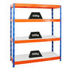 SCHWERLASTREGAL Rhino 180x160x60 cm 4 Melamin-Ebenen 16mm Fachlast 500 kg Blau/Orange - Blau/Orange, Metall (160/180/60cm) - PROREGAL