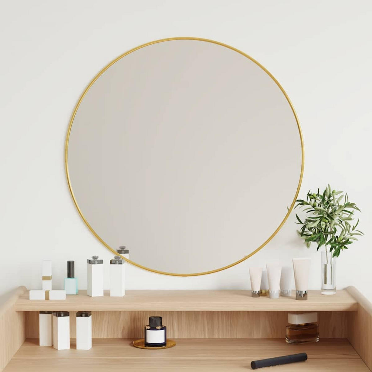 WANDSPIEGEL Golden Ø 60 cm Rund - Goldfarben, Glas (60/60/1cm) - furnicato