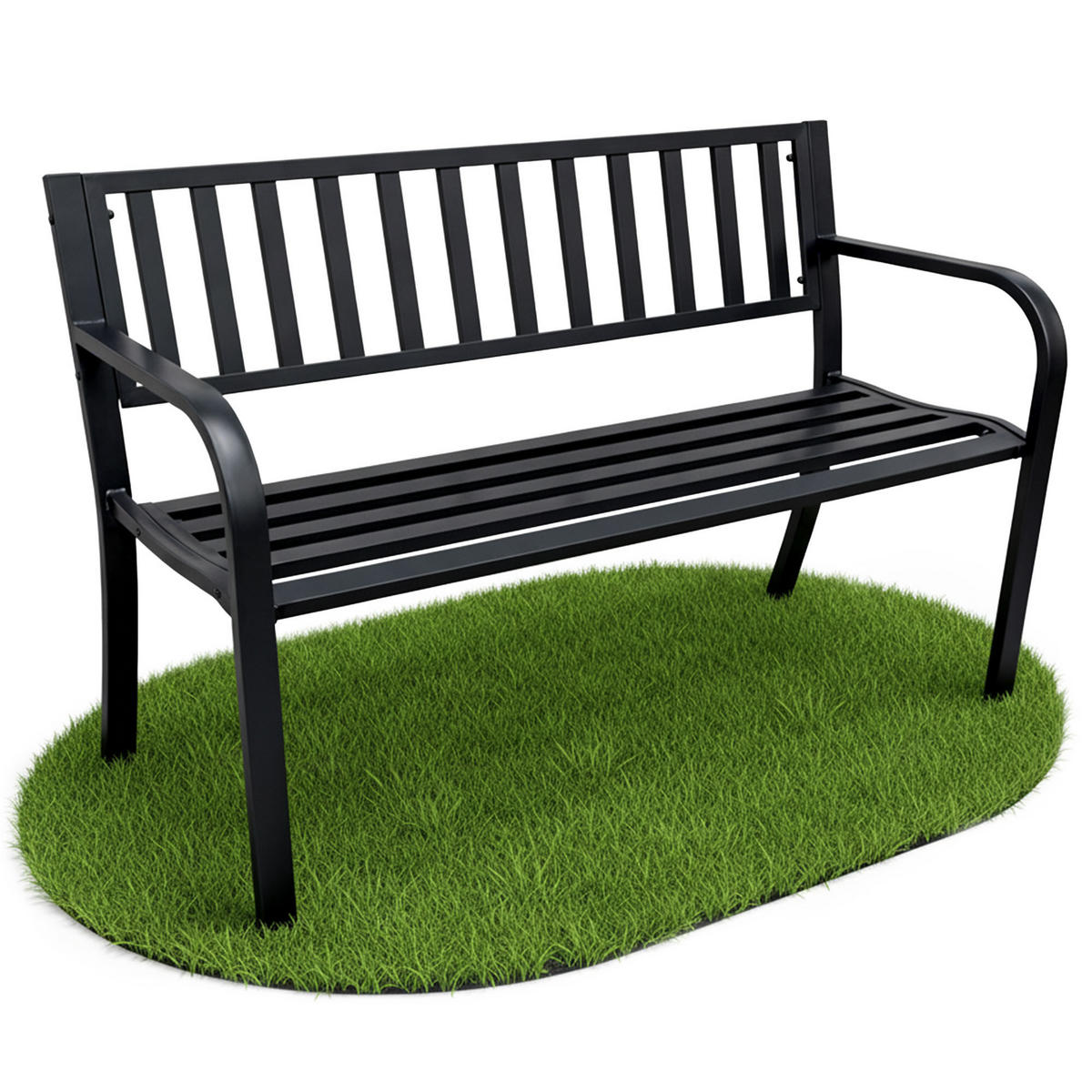 GARTENBANK LINEA Schwarz 119 x 76 x 51 cm - Schwarz, Metall (119/76/51cm) - Akord