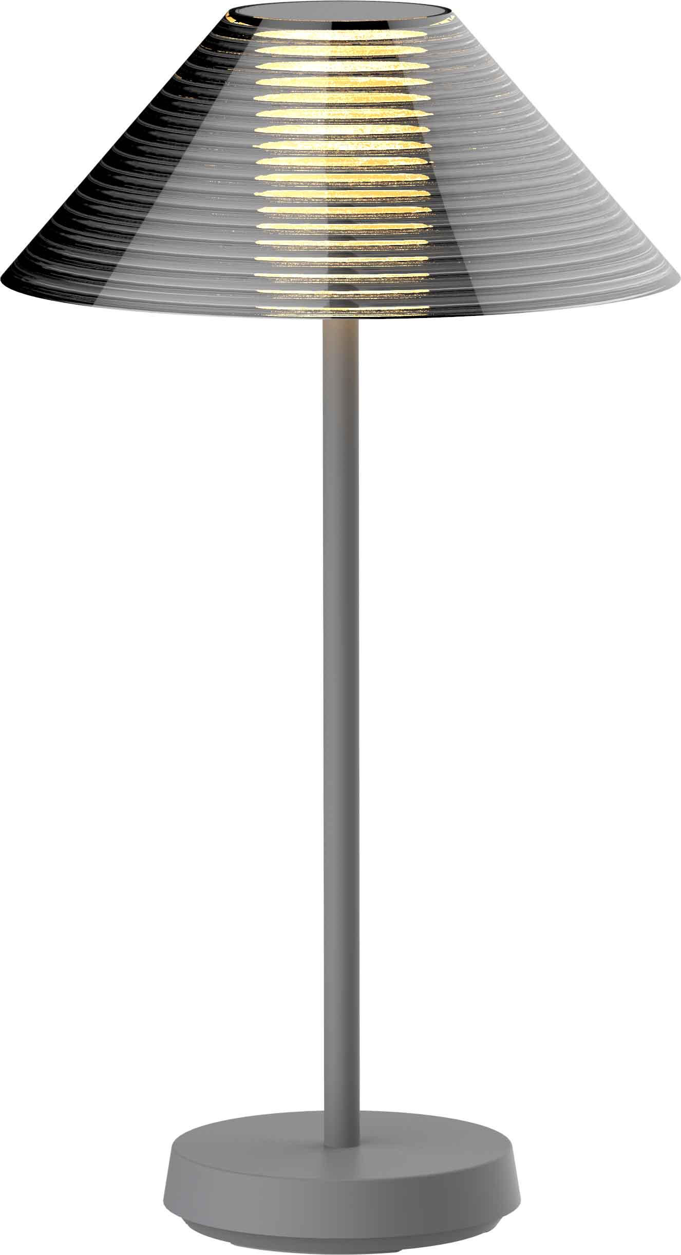 LED-AKKU-TISCHLAMPE - dimmbar in Kegelform für Innen und Außen mit warmweißem Licht - Grau, Kunststoff (22/22/28.5cm) - Northpoint