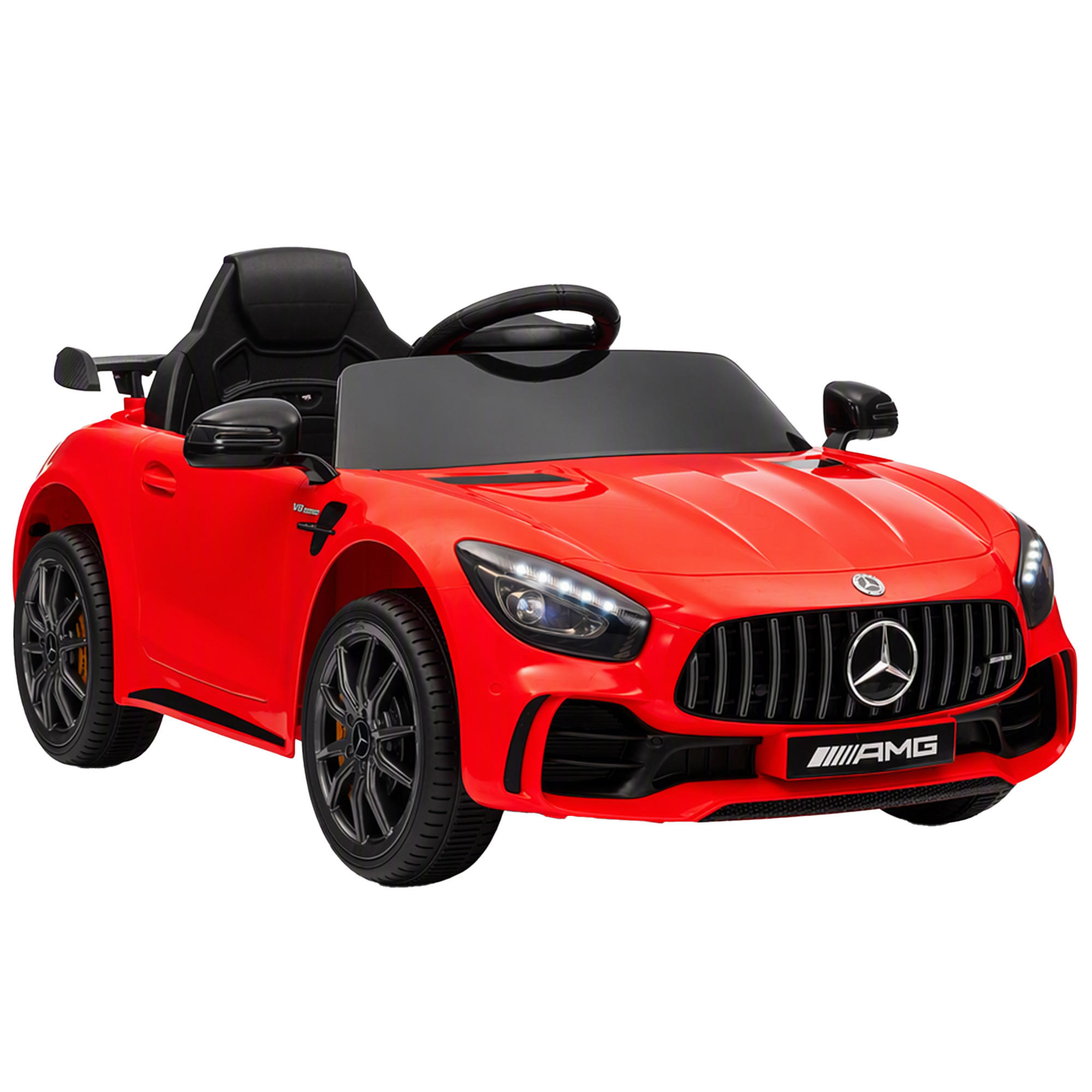 ELEKTRO-KINDERAUTO, Mercedes, 3-5 km/h, Fernbedienung, Licht & Musik, Rot - Rot, Kunststoff/Metall (108/67/46cm) - AIYAPLAY