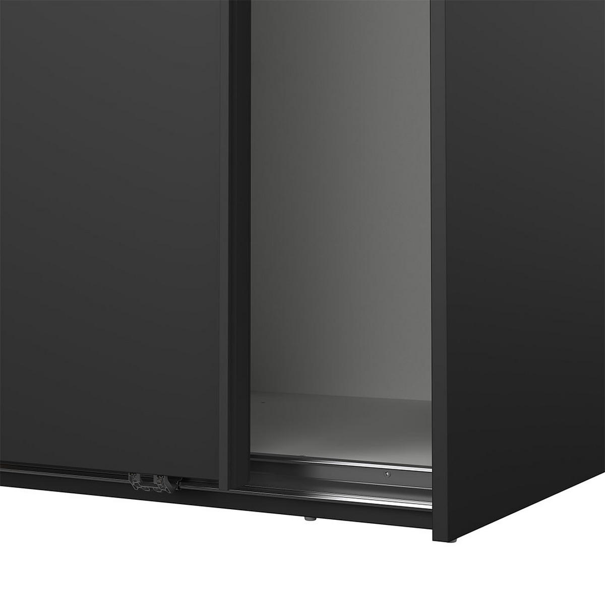 SCHIEBETÜRENSCHRANK, Como, Schwarz, Holzwerkstoff, 119 x 67 x 201 cm - Schwarz, Holzwerkstoff (119/201/67cm) - ebuy24