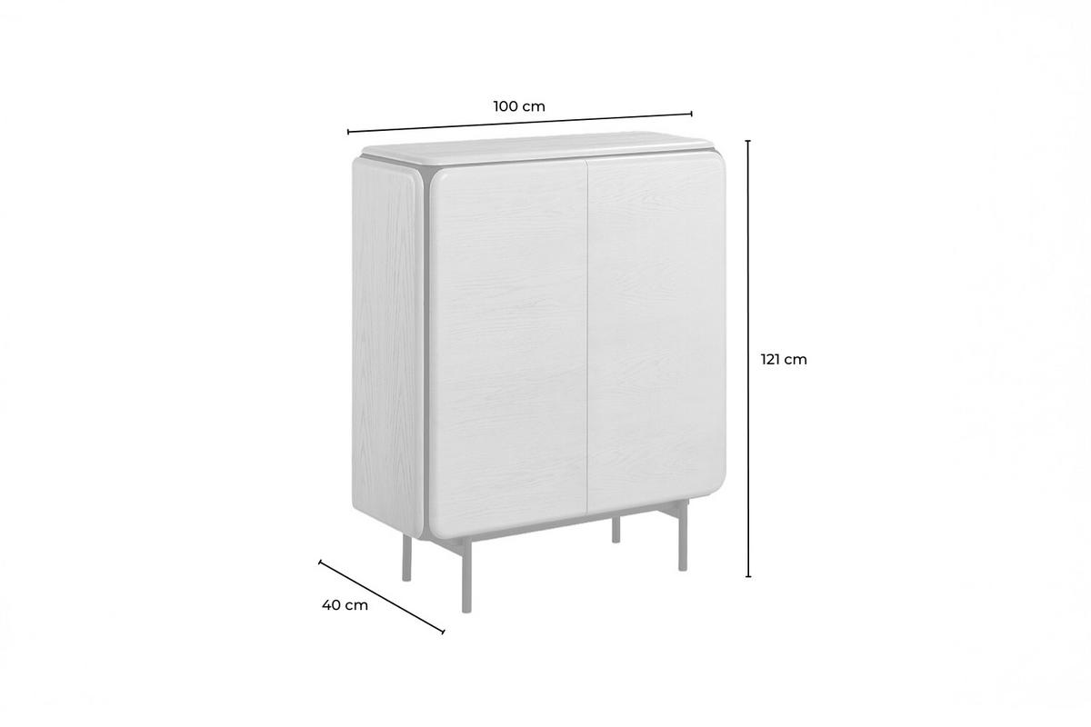 HIGHBOARD AVRIL Grau Eiche - Schwarz/Grau, Holzwerkstoff/Metall (100/121/40cm) - KAWOLA
