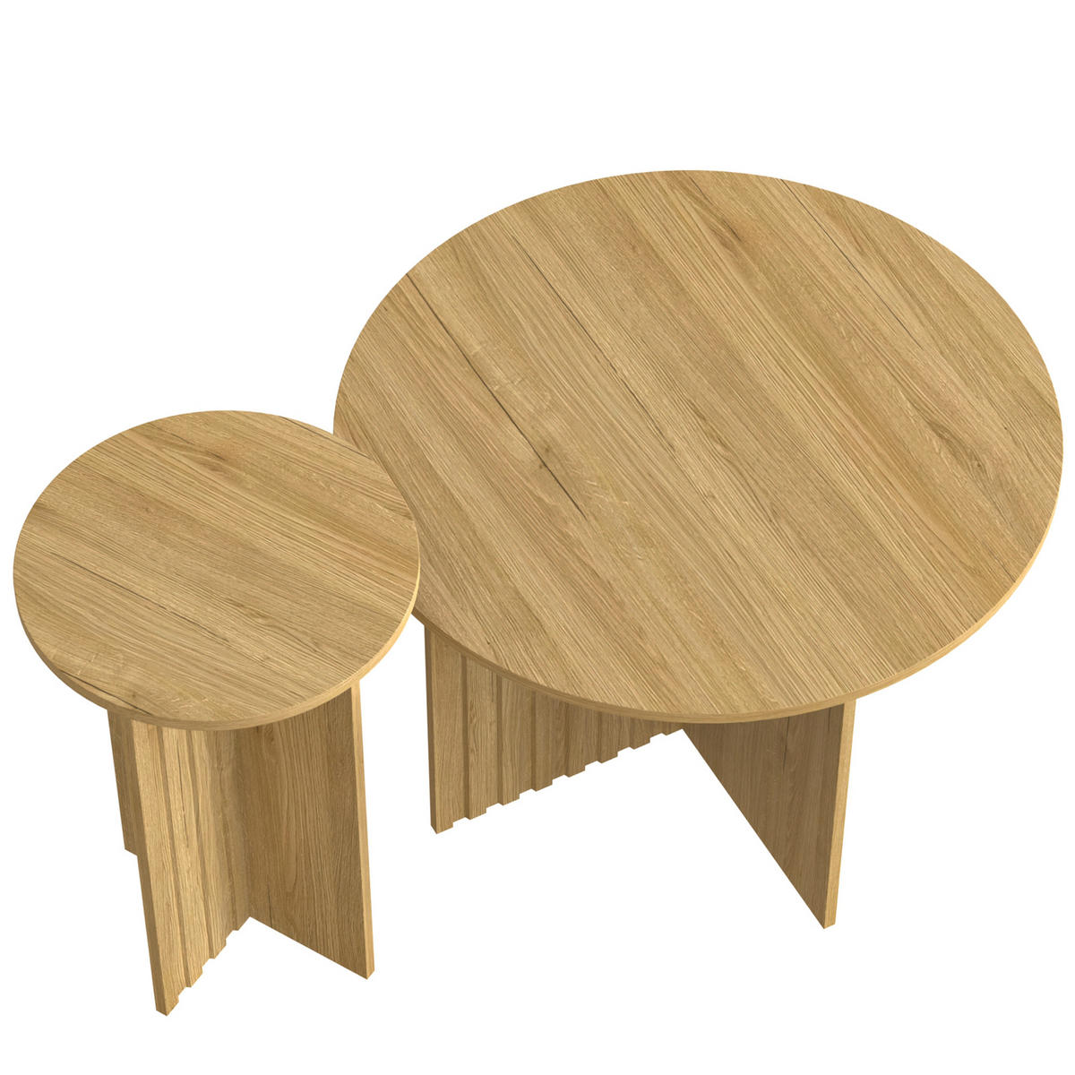 COUCHTISCH 76 cm 2er-Set natur in skandinavischem Design - Naturfarben, Holzwerkstoff (76/76/50cm) - OKWISH
