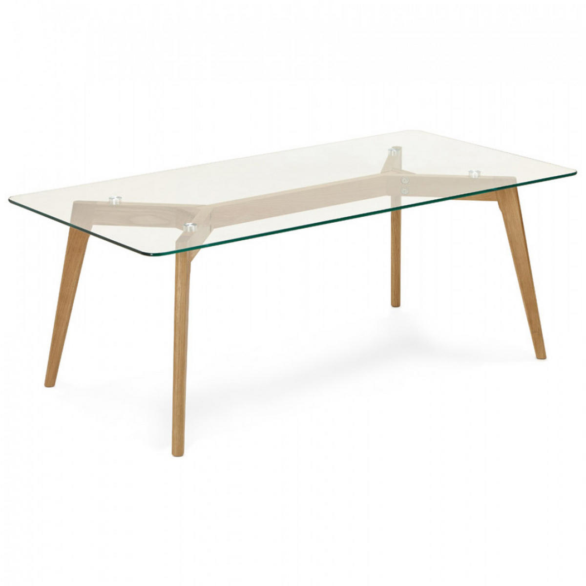 LOUNGETISCH transparent 120x60x46,5 cm - Eichefarben/Transparent, Glas/Holz (120/60/46.5cm) - AlterEgo