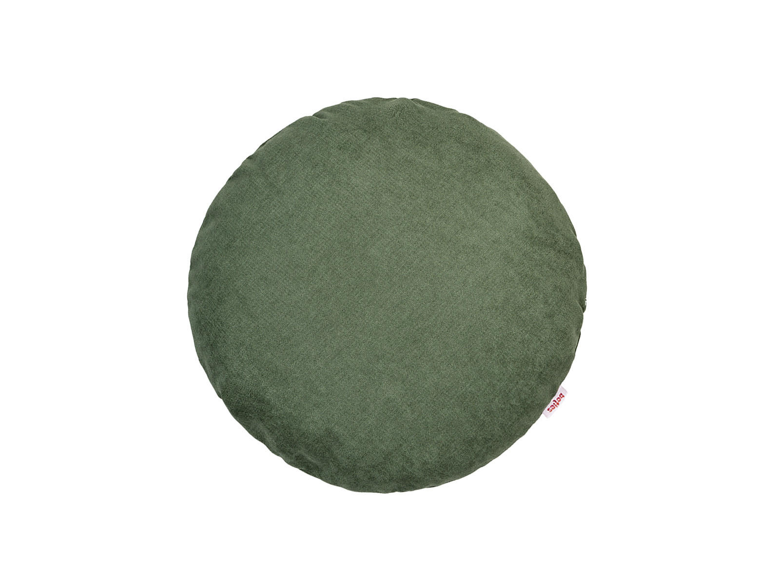 KISSENHÜLLE Rund FarbTon Chenille-Haptik oliven-grün 40 cm Ø - Dunkelgrün, Textil (40/40cm) - beties Heimtextil