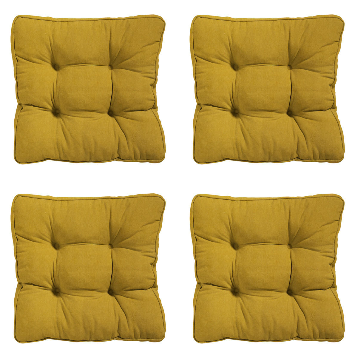 SITZKISSEN Panama 47/47 cm 4er-Set - Gelb, Textil (47/8/47cm) - Madison