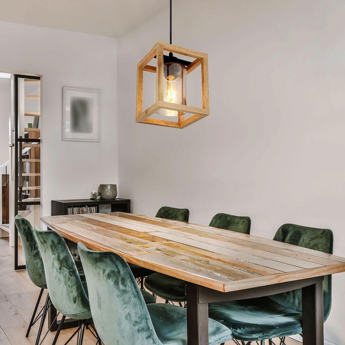 LED HÄNGELEUCHTE Glas Braun Matt - Braun, Holz (17/17/120cm) - Globo Lighting