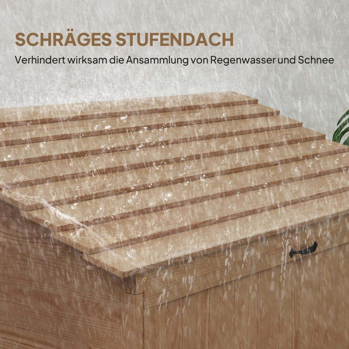 GARTENSCHRANK Klapptisch Naturholz - Braun, Holz (54/136/110cm) - ComfortXL