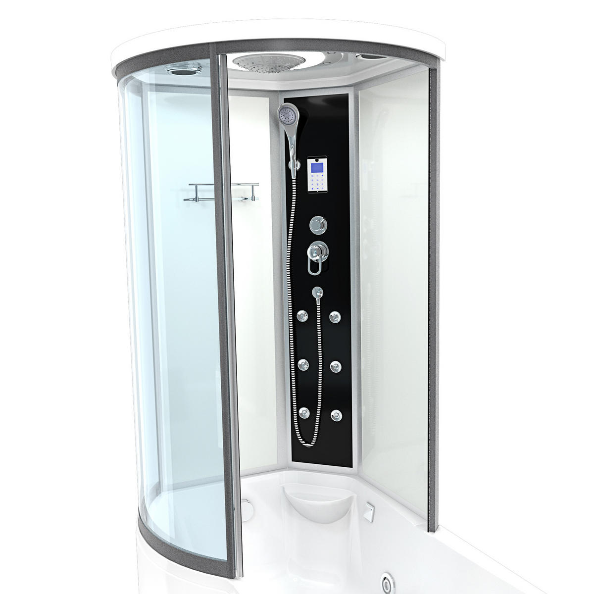 WHIRLPOOL Wanne Duschkabine ws K55-R01-WP-EC 100x1 - Weiß, Glas/Kunststoff (170/220/98cm) - AcquaVapore by Sandra Jentho