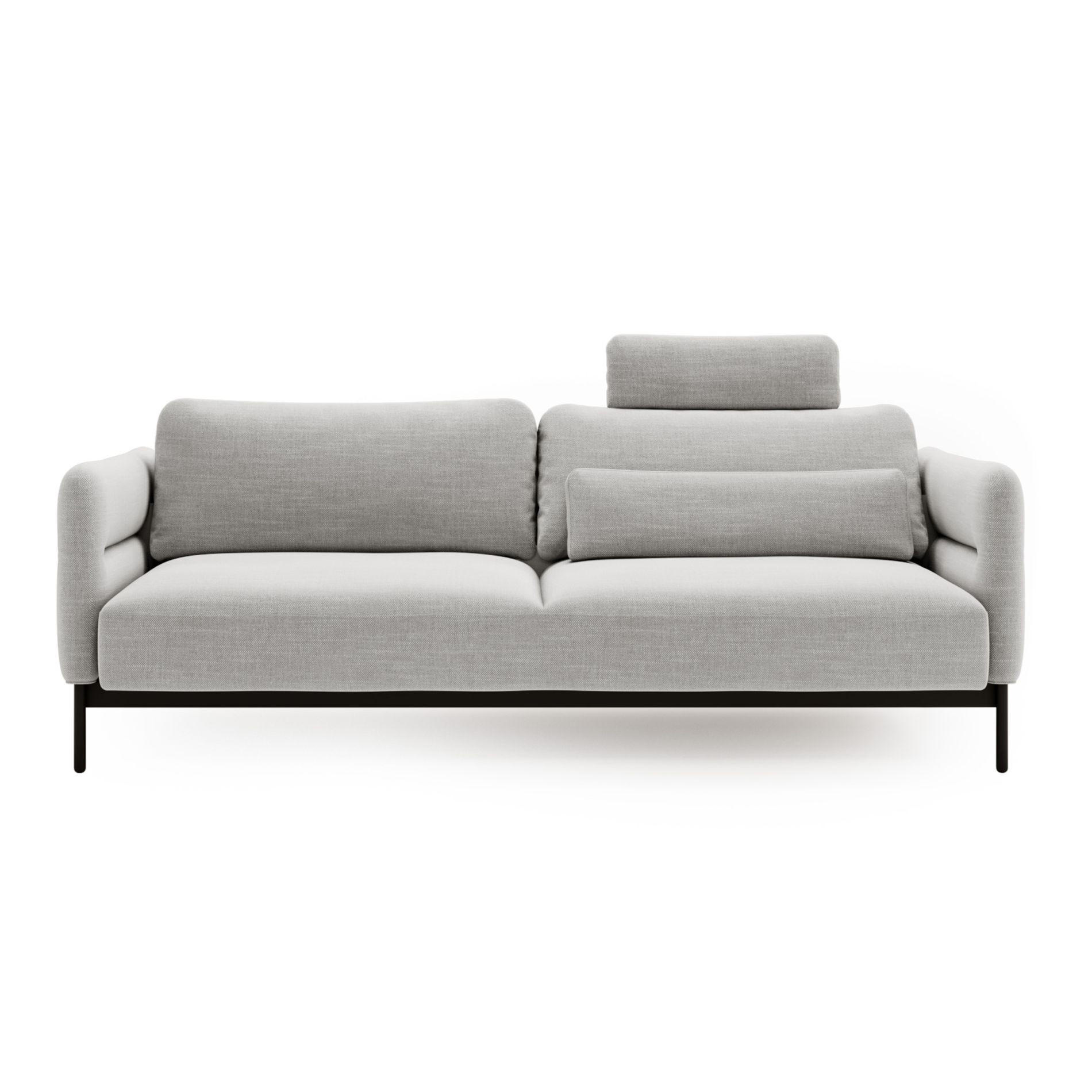3-SITZER-SOFA Solianero Hellgrau 223 cm - Hellgrau/Schwarz, Textil/Metall (223/95/96cm) - Selsey