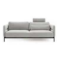 3-SITZER-SOFA Solianero Hellgrau 223 cm - Hellgrau/Schwarz, Textil/Metall (223/95/96cm) - Selsey