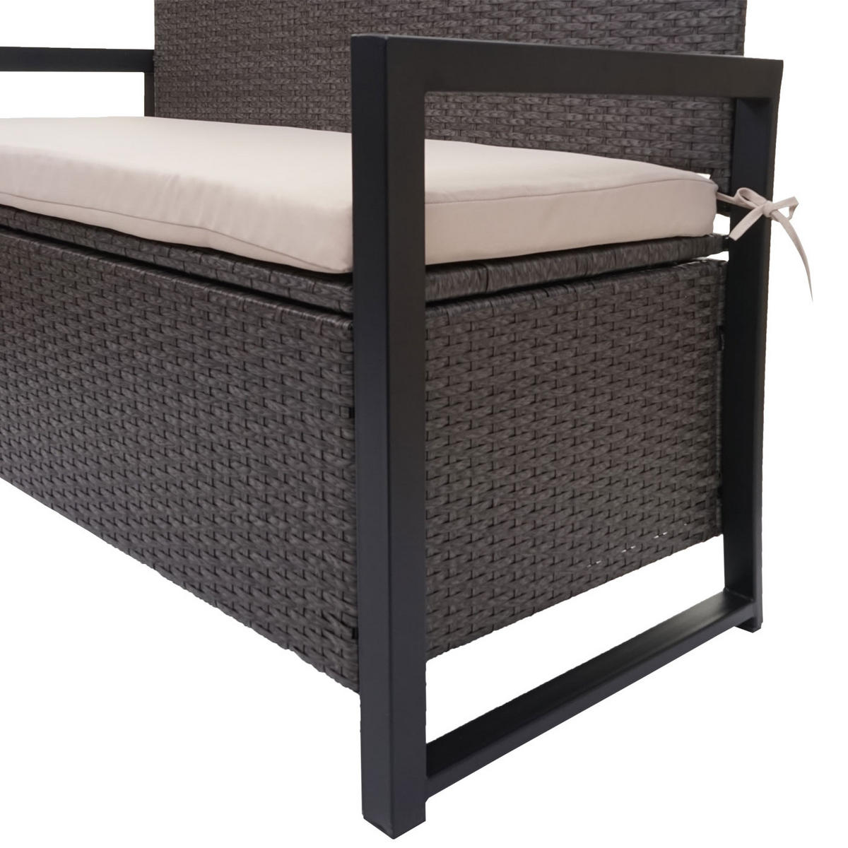 SITZBANK 2er 87x117x57cm Grau/Beige - Grau, Metall (117/87/57cm) - PROREGAL