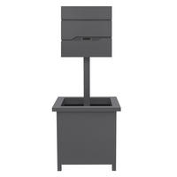 BRIEFKASTEN Anthrazit mit bepflanzbarem Ständer - Anthrazit, Metall (120cm) - ML-DESIGN