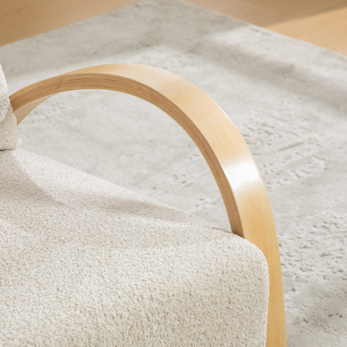 LOUNGESESSEL Chenille-Bezug mit Holzgestell, DE-42403, Beige - Beige, Holz (70/83.5/82cm) - ComfortXL