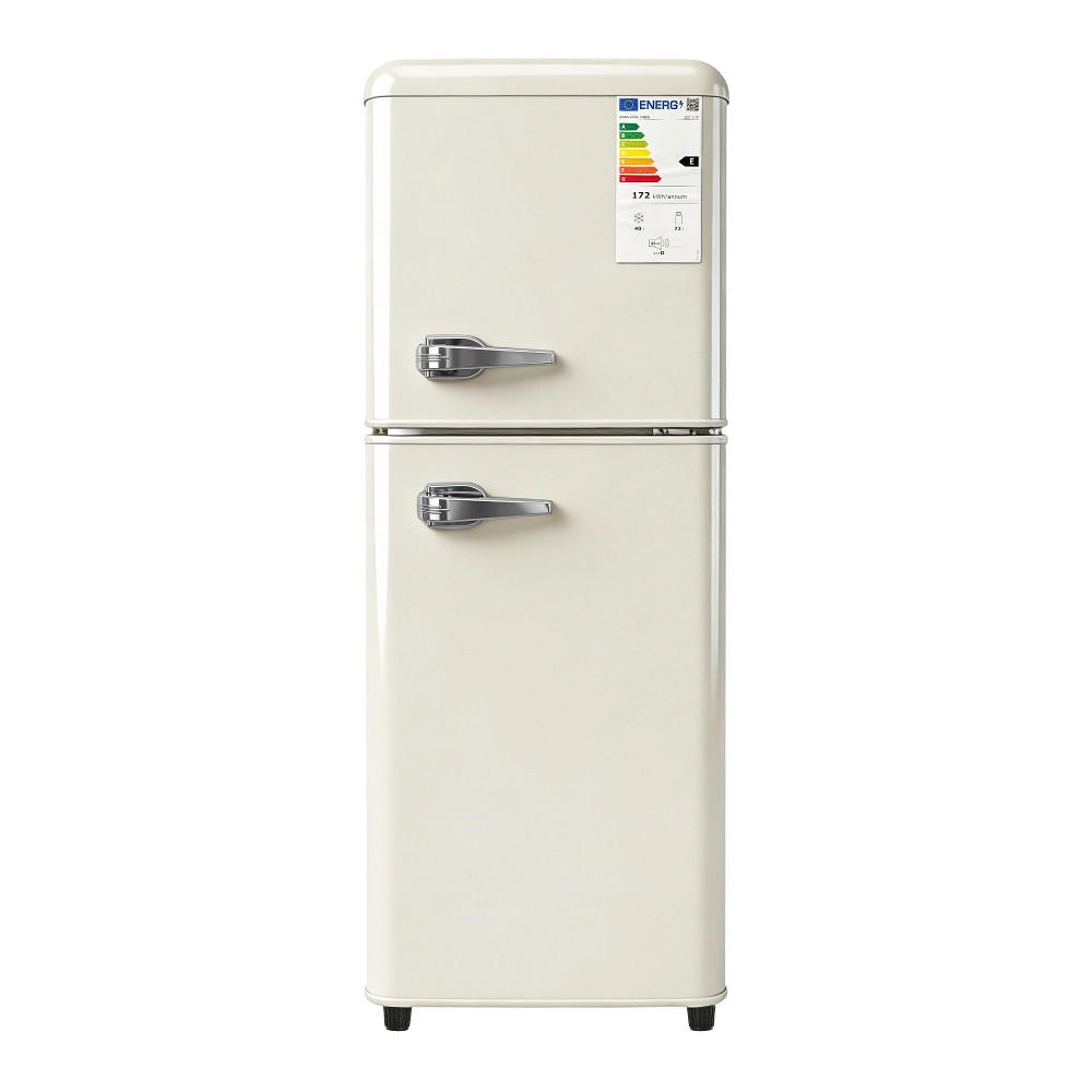 KÜHL-GEFRIER-KOMBINATION MIT GEFRIERFACH, 7-STUFIGE TEMPERATURREGELUNG, Cremefarben, Büro & Küche, 41/48,5/114,5 cm - Ecru, Metall (47.5/121.5/47.5cm) - Rolipo