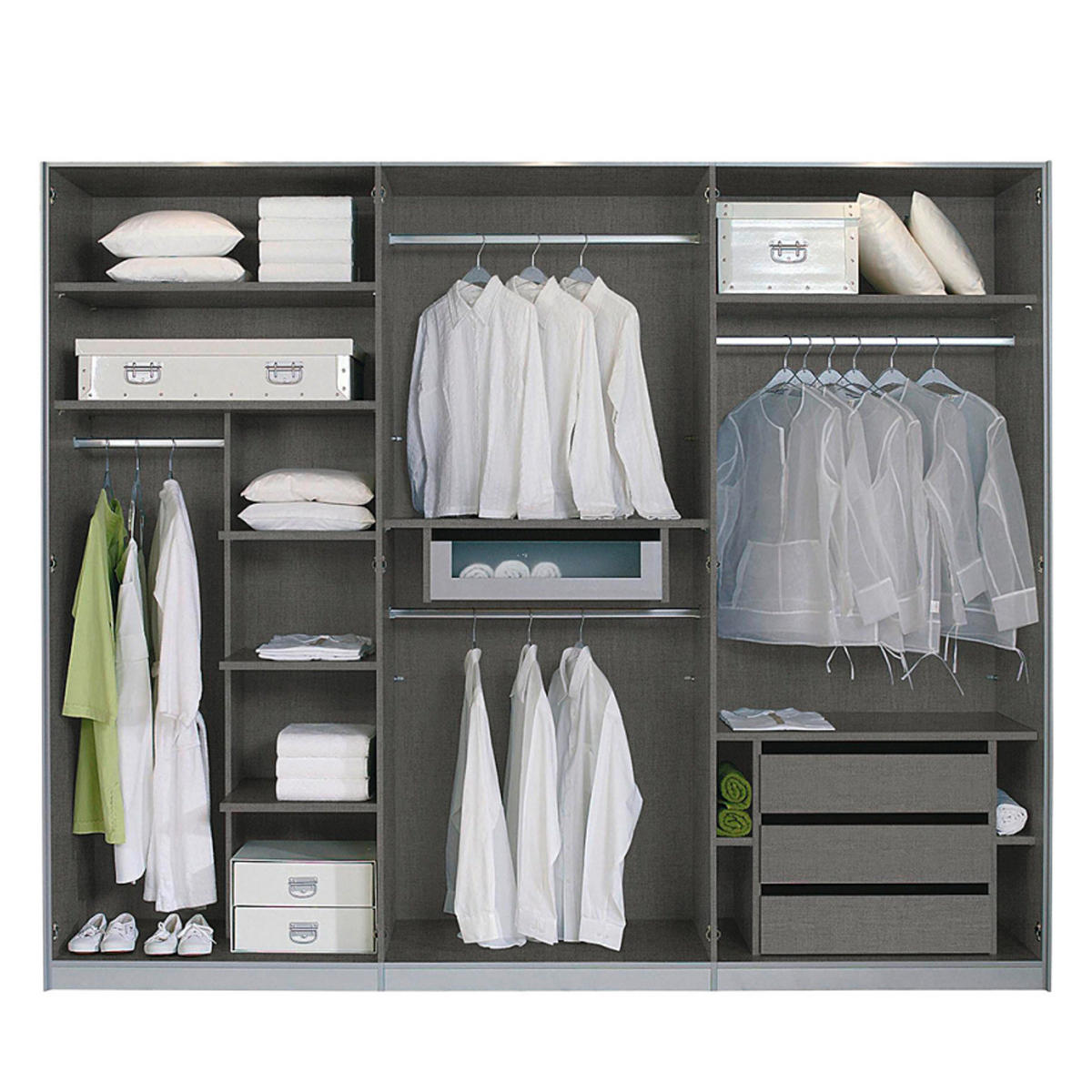 KLEIDERSTANGE - Aluminium - Grau, Metall (88/3/2cm) - home24