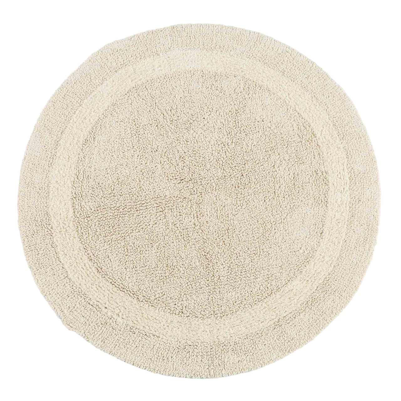BADEMATTE 80 cm rund, 100% Baumwolle, wendbar - Creme, Textil (80/80cm) - Homescapes