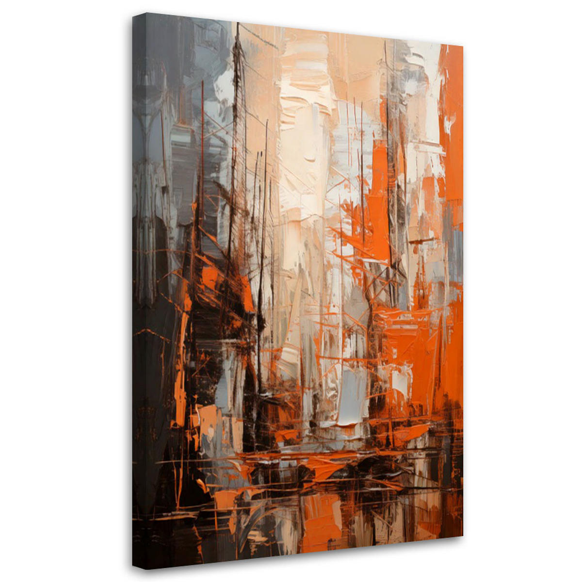 LEINWANDBILD Abstraktion 30x45cm - Orange, Textil (30/45cm) - Feeby