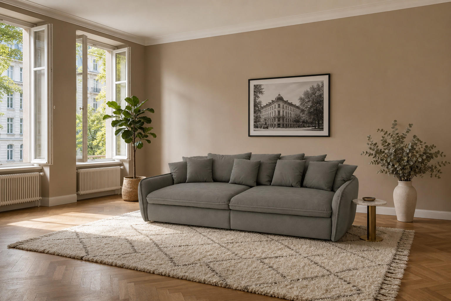 foamnova Bigsofa Grau 274x61x131 cm