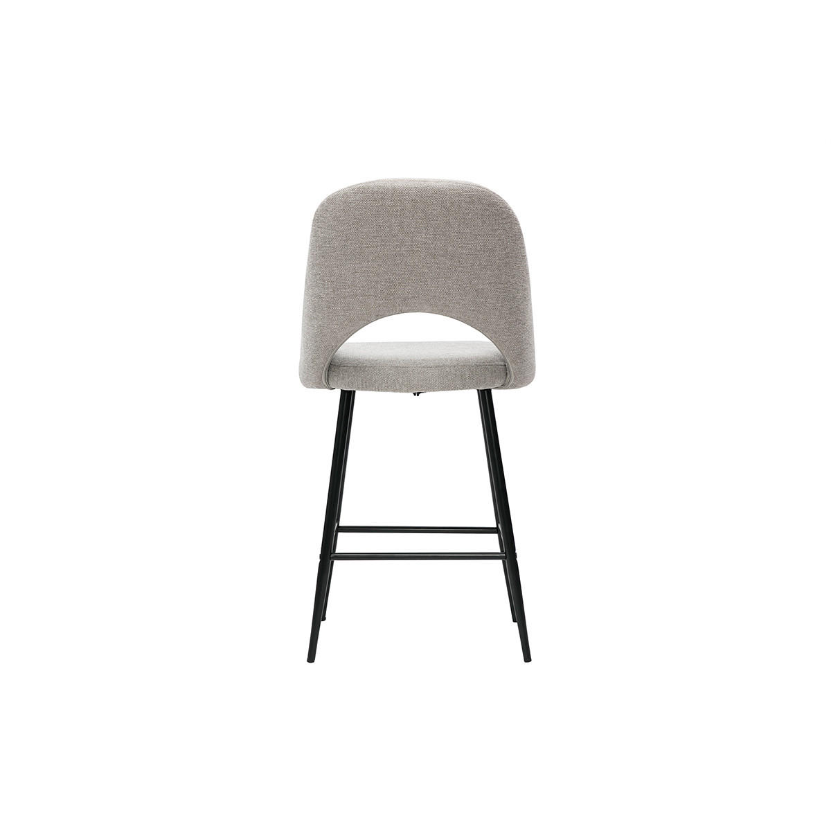 BARHOCKER Stoff Grau Samteffekt H65 cm 2er-Set COSETTE - Grau, Textil (54/99/51.5cm) - Miliboo
