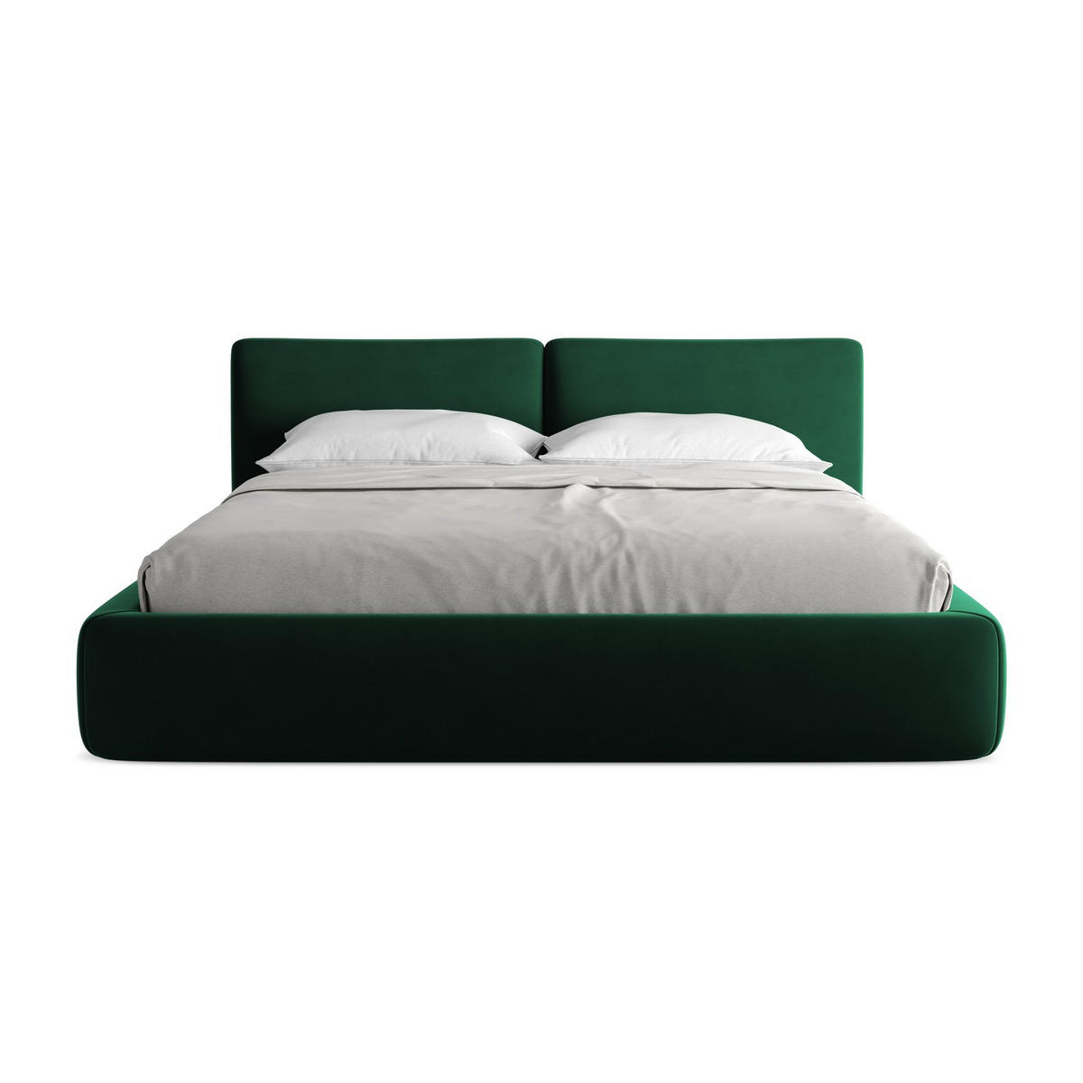 POLSTERBETT mit Bettkasten und Lattenrost 200x228 Grün - Dunkelgrün/Schwarz, Kunststoff/Textil (180/200cm) - LaMiaSofa