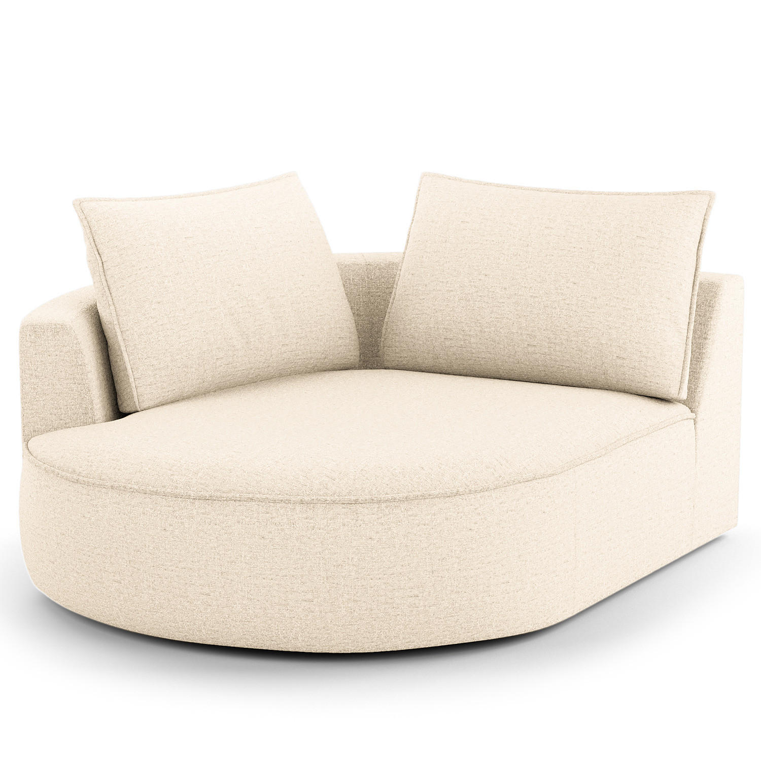 OTTOMANE - modular - Champagner/Schwarz, Kunststoff/Textil (126/82/154cm) - home24