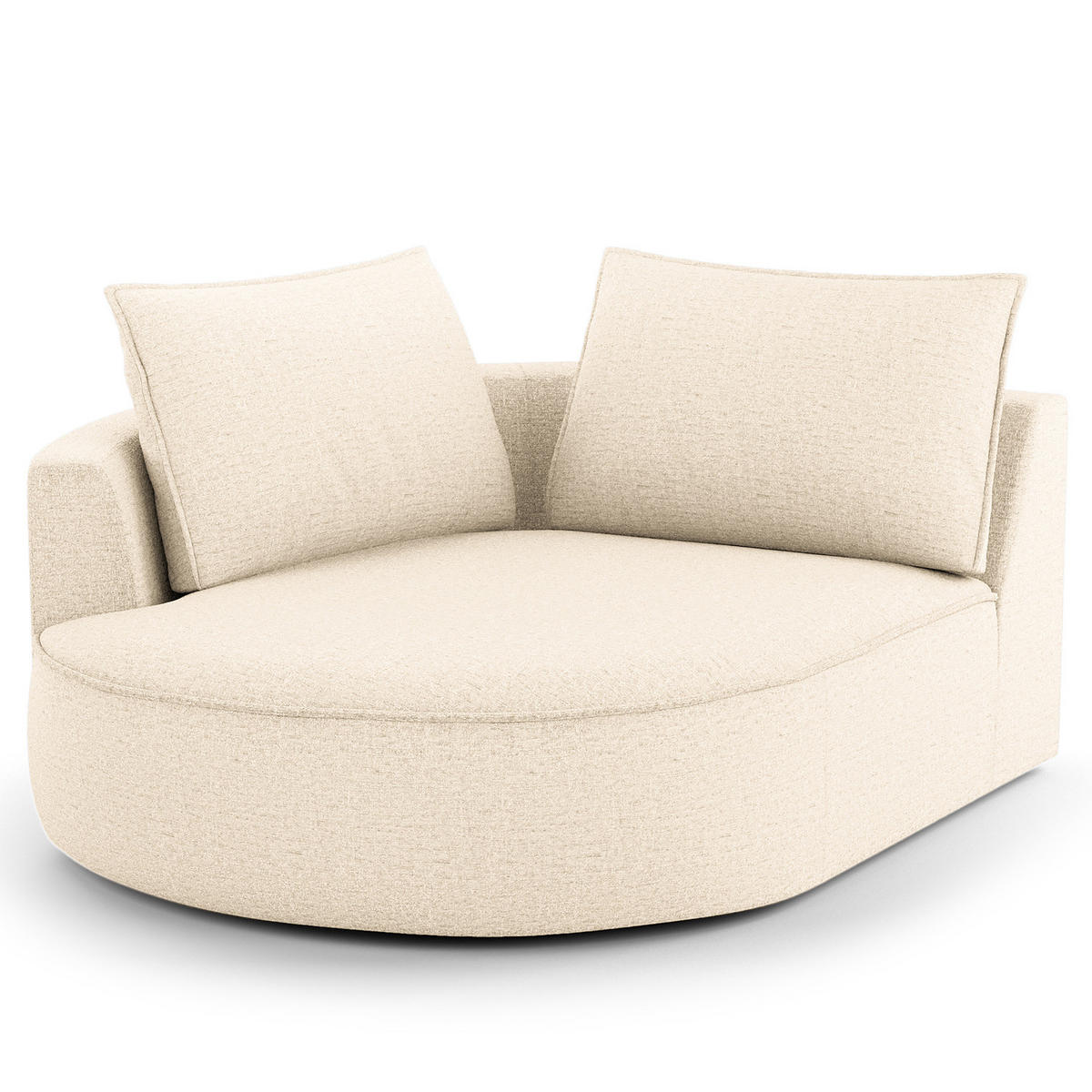 OTTOMANE - modular - Champagner/Schwarz, Kunststoff/Textil (126/82/154cm) - home24