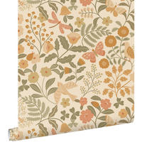 TAPETE Blumen und Vögel 53 cm x 10.05 m - Orange, Papier (53/0.1cm) - ESTAhome