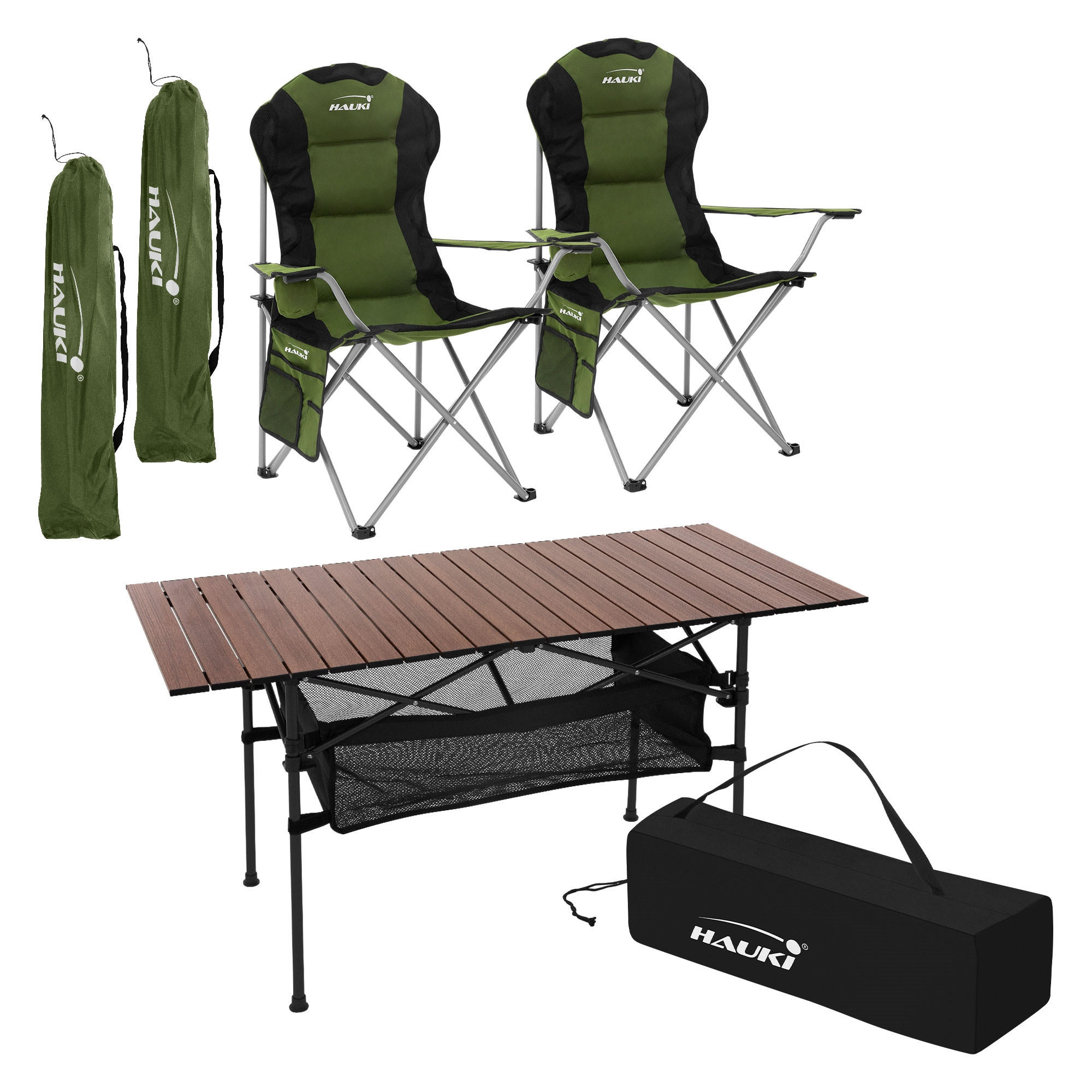 CAMPINGMÖBEL Set - Grün, Metall - Hauki