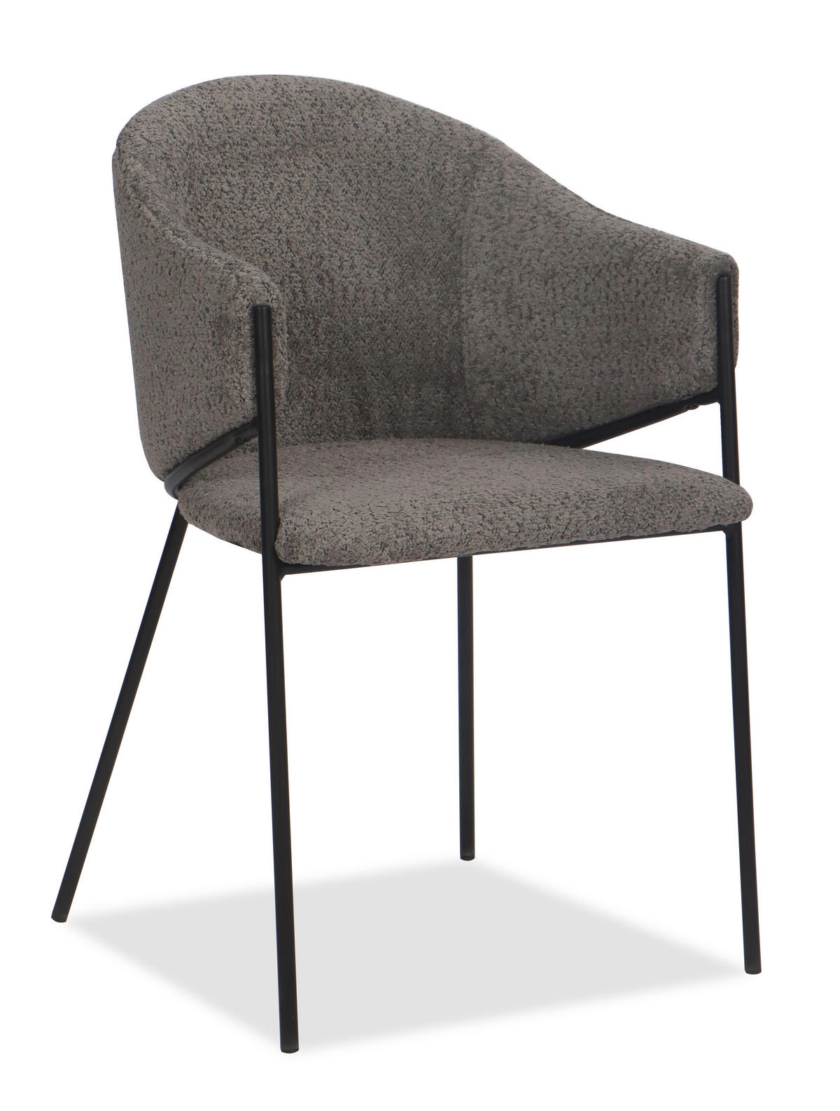 STUHL BUENO gespolsterter - grau - Glamour Chenille - Schwarz/Grau, Textil/Metall (55/83/56cm) - NEW HOME