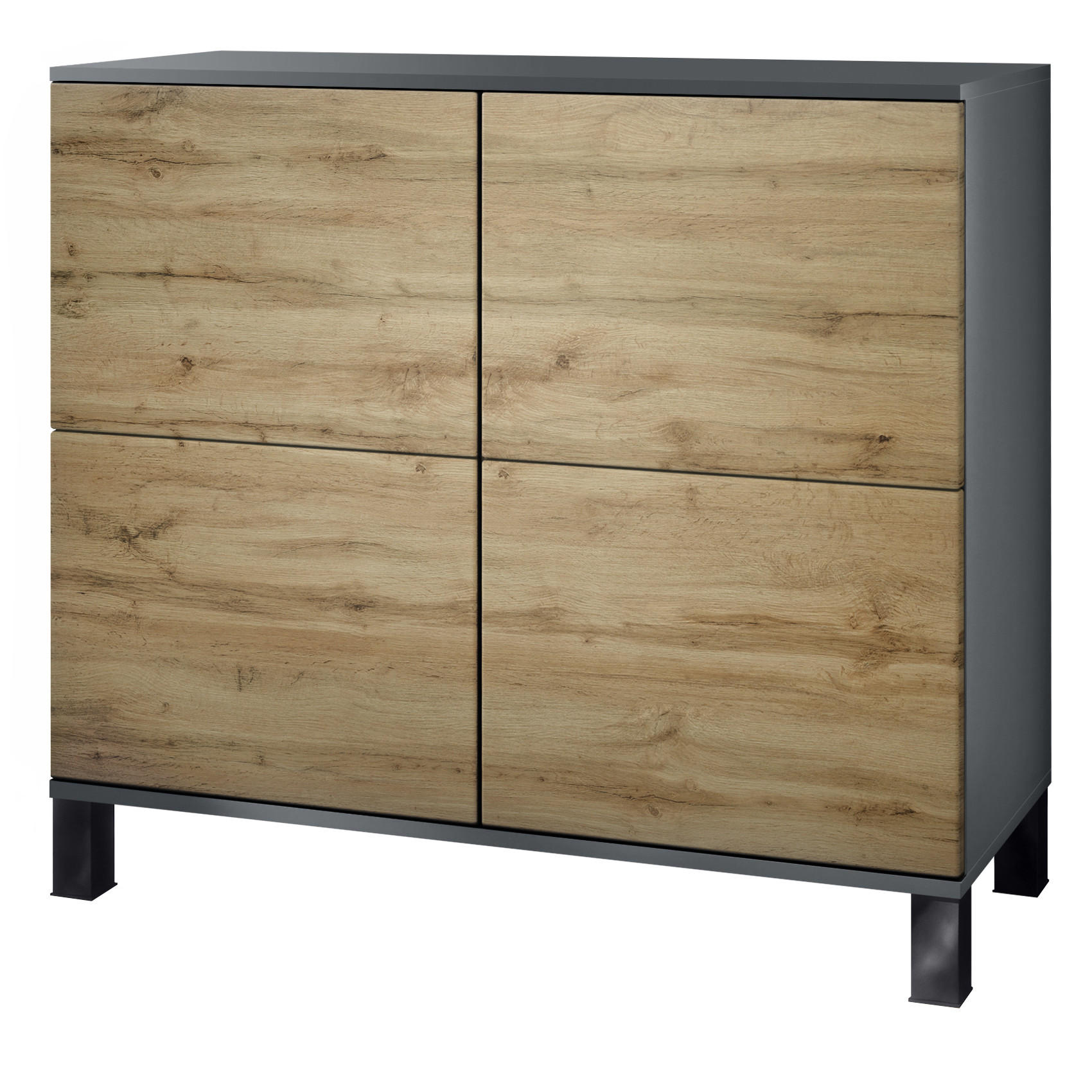 KOMMODE Rova Eiche Wotan - Eiche Wotan, Holzwerkstoff (92.5/84.5/35cm) - Vladon
