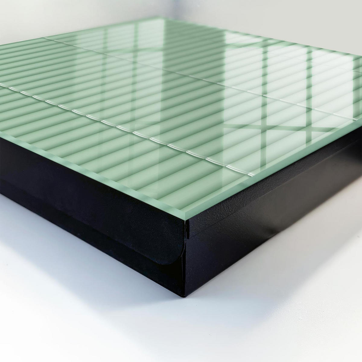 SCHLÜSSELBOX Schwarz 30x30 cm- Türöffnung nach rechts - grüne Streifen - Grün, Metall (30/30/5cm) - TULUP
